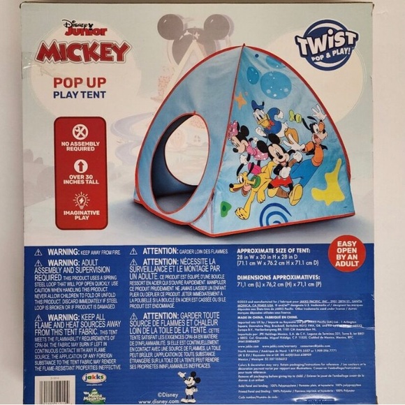 Disney Pop-Up Tent - Disney Junior Mickey - New In Box - Picture 2 of 2